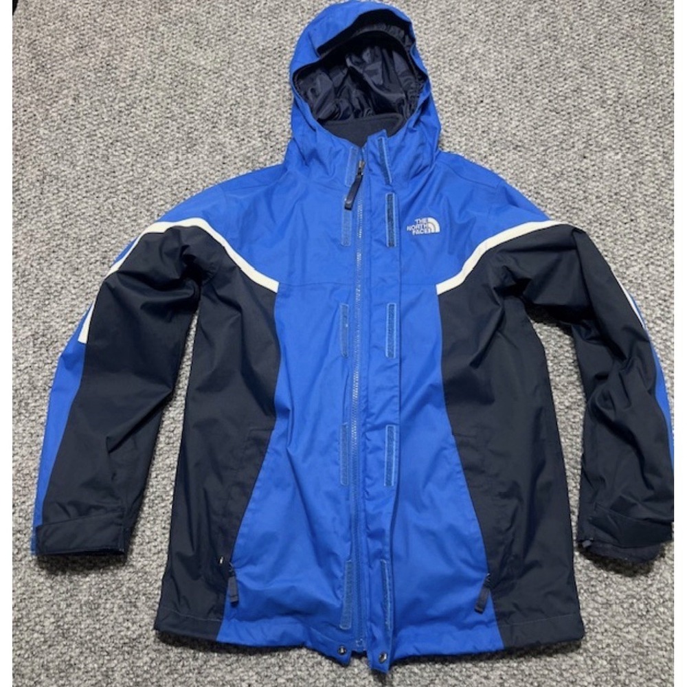 The North Face Boys 3-in-1 Hooded Jacket Blue Black Size L (14/16) Full Zip